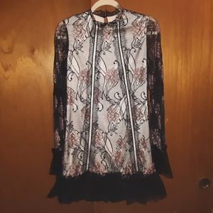 Alexis lace cocktail dress with tulle trim